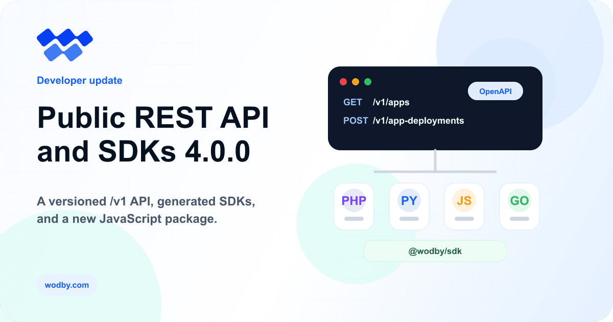 Wodby public REST API and SDK packages